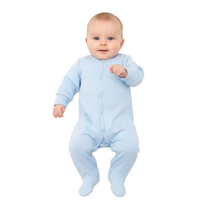 Plain Blue Sleep Suit (6-9 Months) SS4663-B - Kidswholesale.co.uk