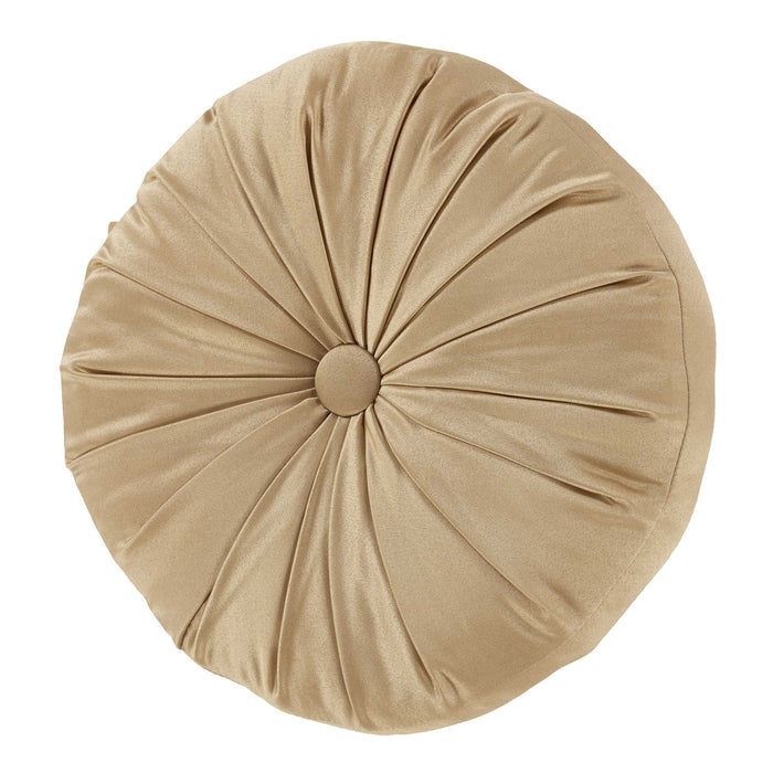 Potenza Gold Round Decorative Throw Pillow 15" x 15" Throw Pillows By J. Queen New York