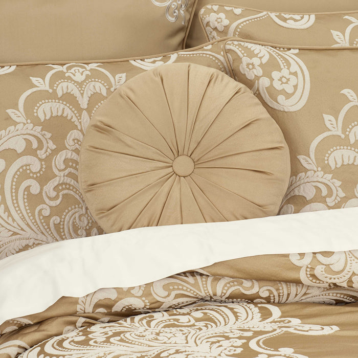 Potenza Gold Round Decorative Throw Pillow 15" x 15" Throw Pillows By J. Queen New York