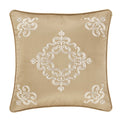 Potenza Gold Square Decorative Throw Pillow 18" x 18" Throw Pillows By J. Queen New York