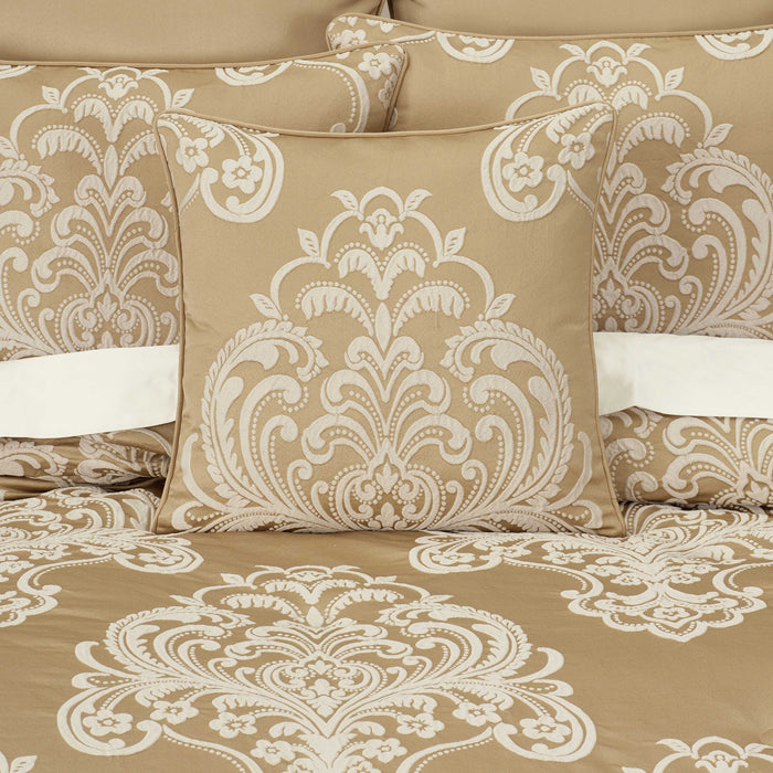Potenza Gold Square Decorative Throw Pillow 20" x 20" Throw Pillows By J. Queen New York