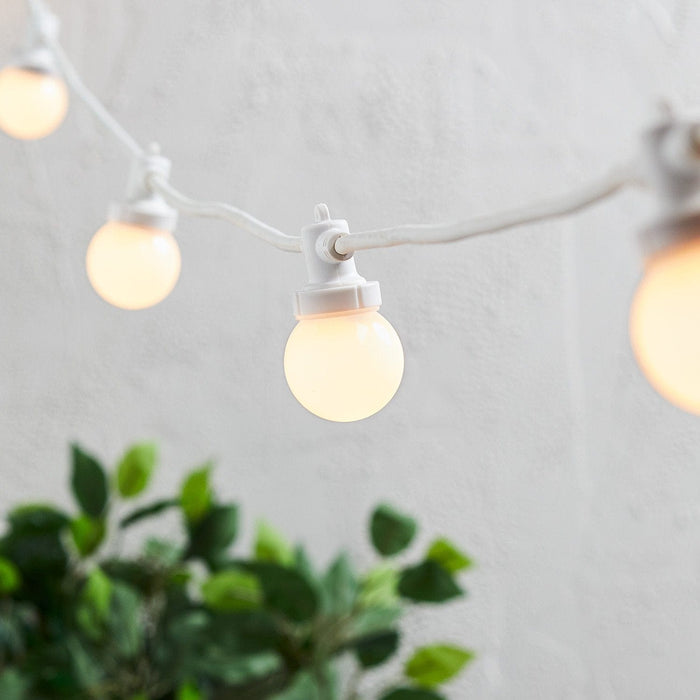 Pro Connect 20m 40 Warm White Connectable Festoon Lights White Cable