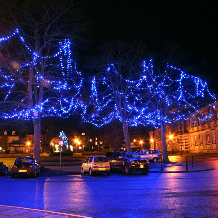 5m 50 Blue LED Connectable String Lights Black Cable Pro Series