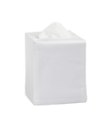 A white cotton tissue box cover
