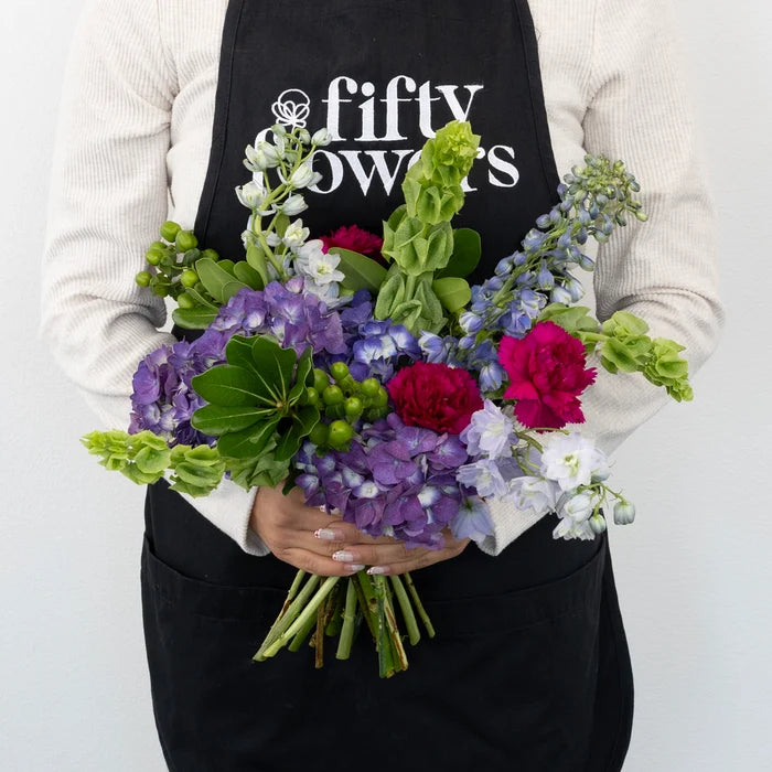 Purple Blooming Spring Diy Flower Kit Apron - Image