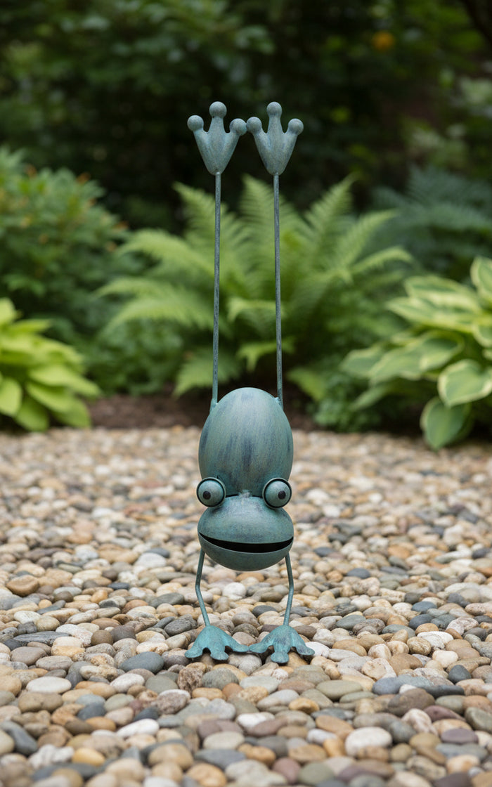QUIRKY HANDSTAND METAL FROG