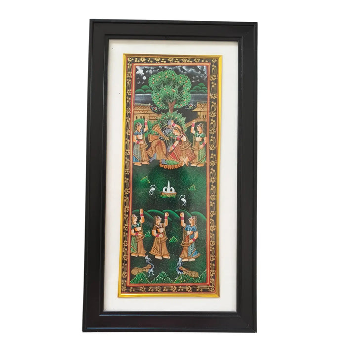 Krishna and Radha With Gopikas Miniature Art   Paintings