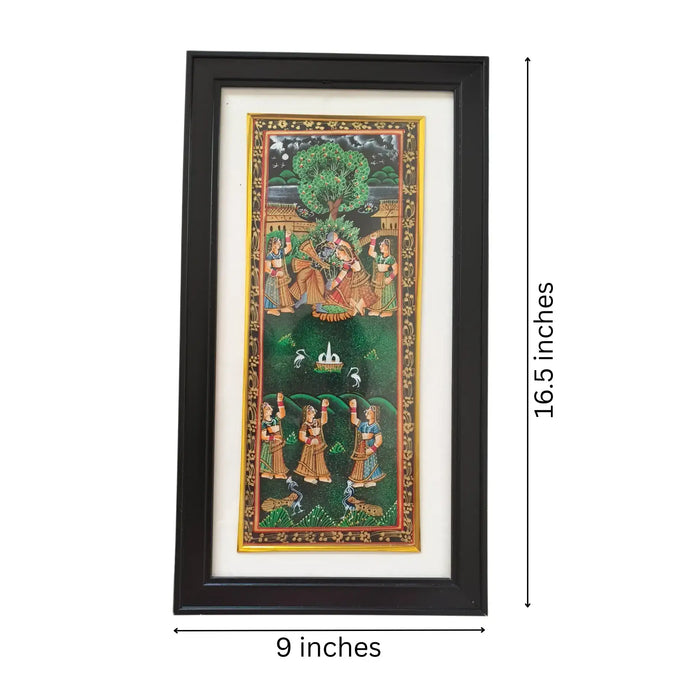 Krishna and Radha With Gopikas Miniature Art   Paintings
