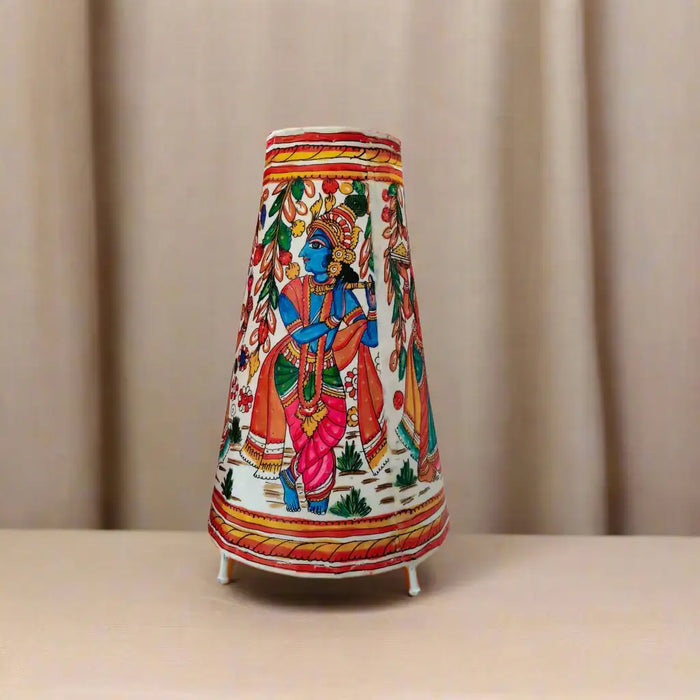 Radha Krishna Dancing Leather Puppetry Lamp Shade | Bed Lamp   Leather Paintings