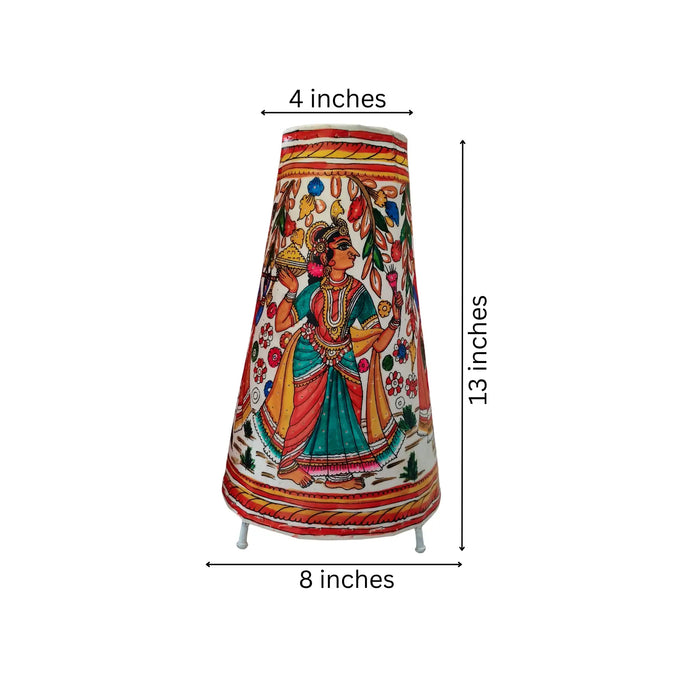 Radha Krishna Dancing Leather Puppetry Lamp Shade | Bed Lamp   Leather Paintings