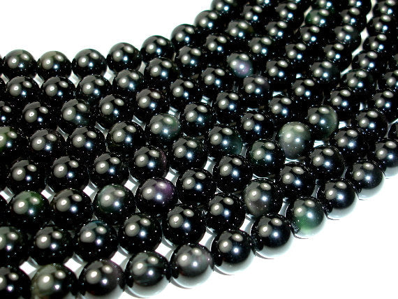 Rainbow Obsidian Beads, Round, 10mm-BeadBasic