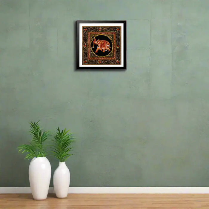 Royal Elephant in Golden Grandeur   Paintings