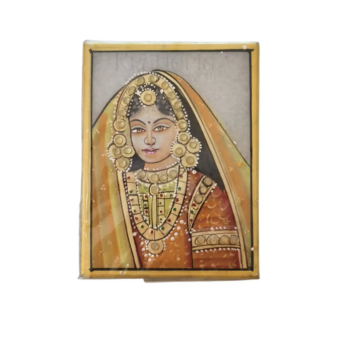 Rajasthani Golden Princess Marbel Painting   Paintings