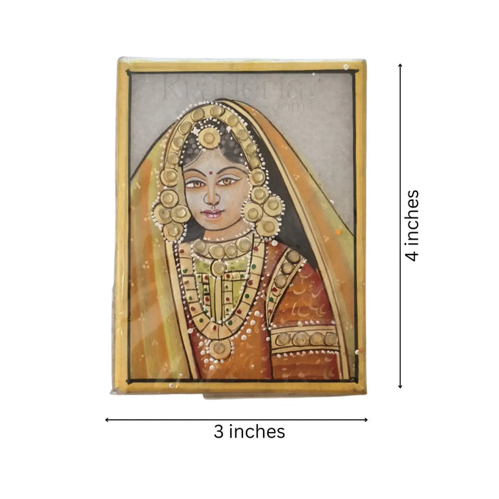 Rajasthani Golden Princess Marbel Painting   Paintings