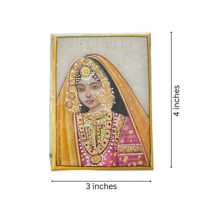 Rajasthani Golden Princess Marbel Painting   Paintings