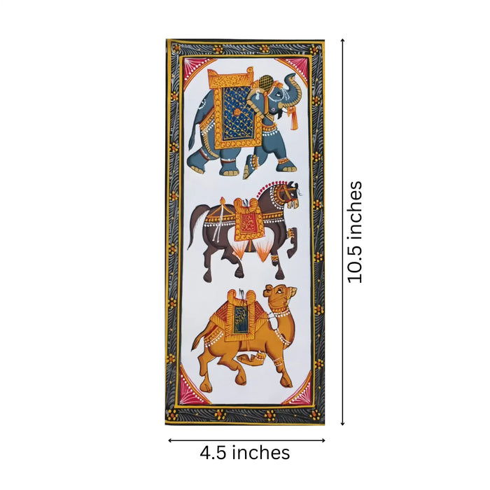 Rajasthani Miniature Panel - Ceremonial Animals   Paintings