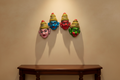 Cheriyal Ram Darbar masks: Ram, Lakshman, Seeta, Hanuman set for religious wall art.