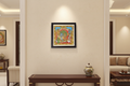 Rama Sita Cheriyal painting, vibrant Telangana folk art wall decor.