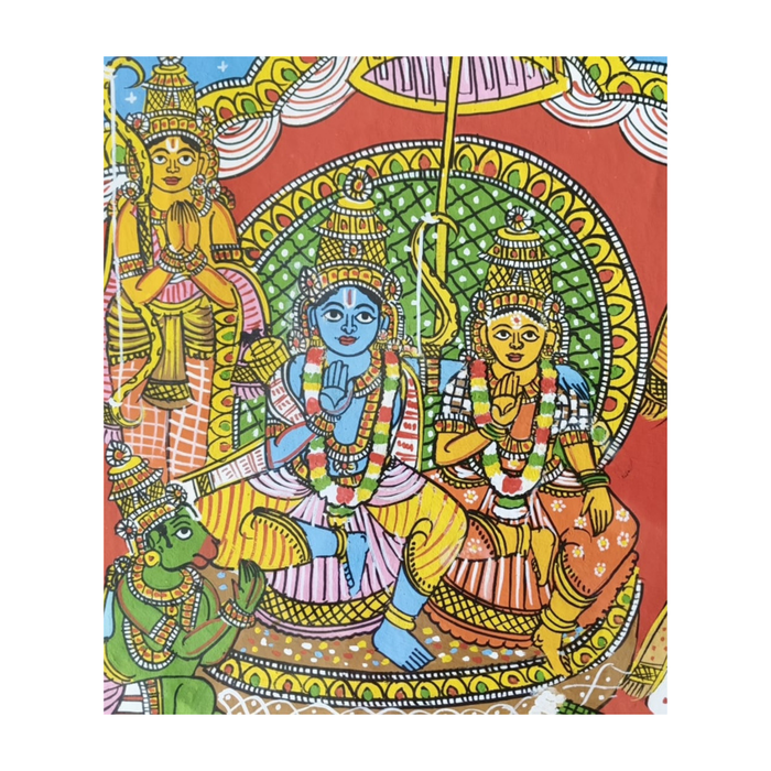 Rama Sita Cheriyal painting: vibrant Telangana folk art wall decor.