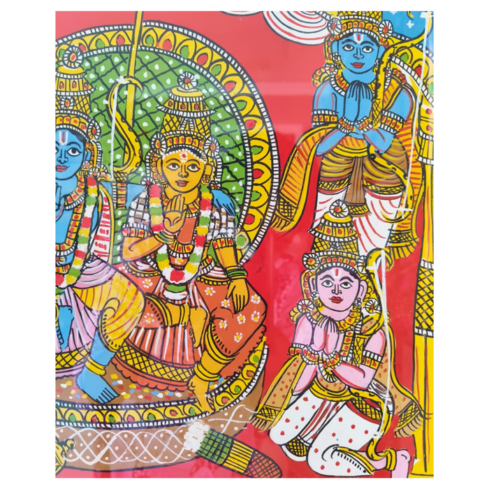 Rama Sita Cheriyal painting, a traditional Telangana folk art for wall decor.
