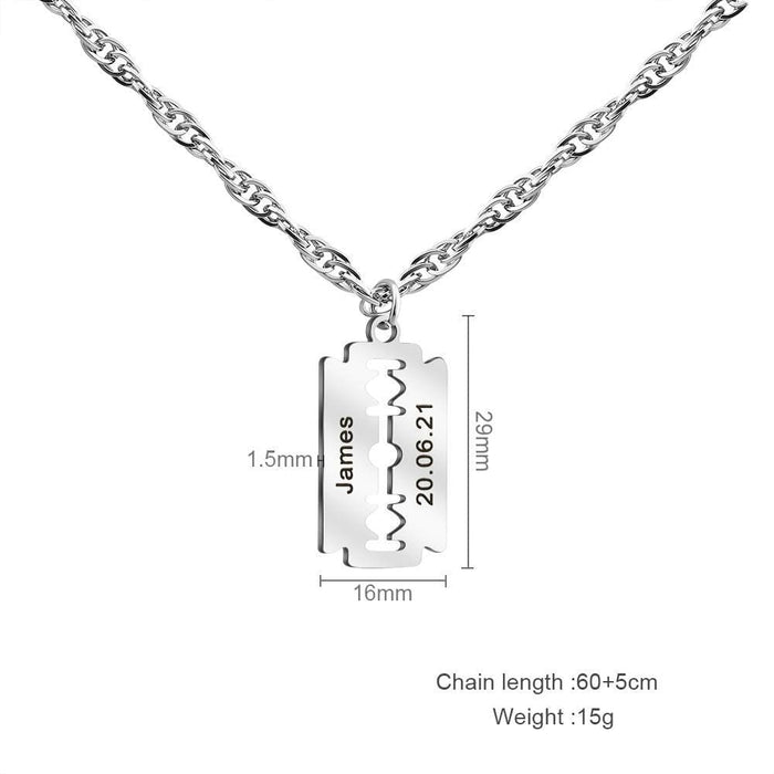 Razor Blade Necklace For Men Necklace for man MelodyNecklace