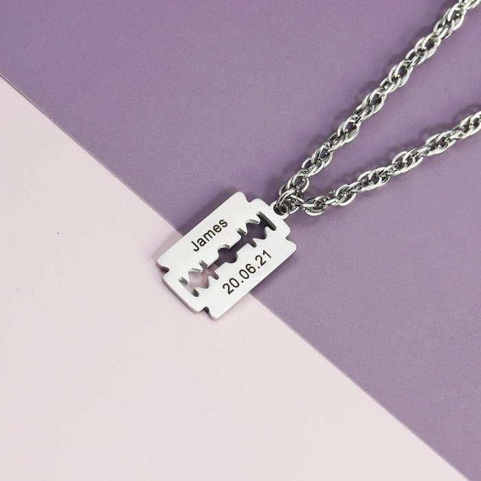 Razor Blade Necklace For Men Necklace for man MelodyNecklace