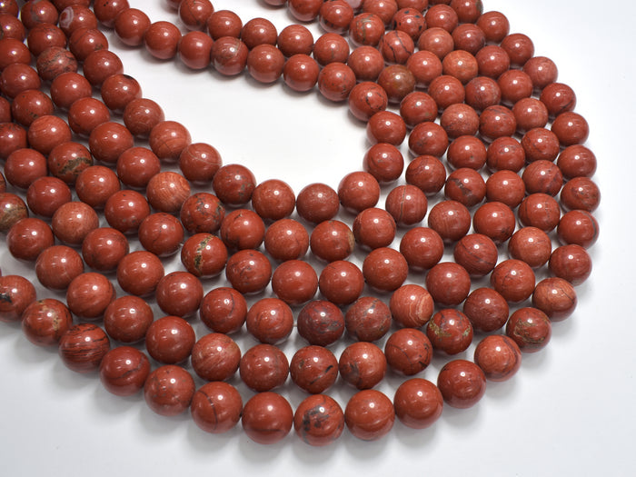 Red Jasper Beads, 12mm Round Beads-BeadBasic