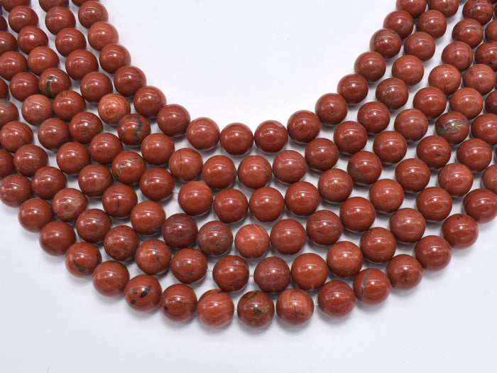 Red Jasper Beads, 12mm Round Beads-BeadBasic