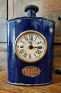 REPURPOSED IRON DRINK FLASK - TABLE CLOCK