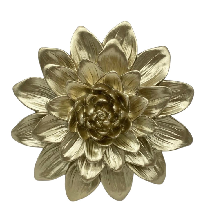 RESIN DAHLIA WALL ART - GOLD