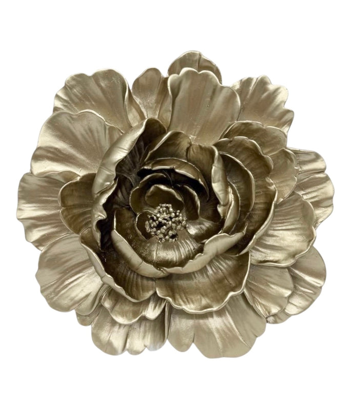 RESIN PEONY WALL ART - GOLD