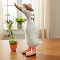 RESIN QUACKER DUCK IN HAT & BOOTS - RUSTY PINK