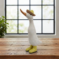 RESIN QUACKER DUCK IN HAT & BOOTS - YELLOW