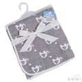 REVERSIBLE WHITE/GREY ELEPHANT COTTON WRAP - FBP218-W