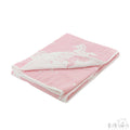 REVERSIBLE WHITE/PINK ROCKING HORSE COTTON WRAP - FBP214-P