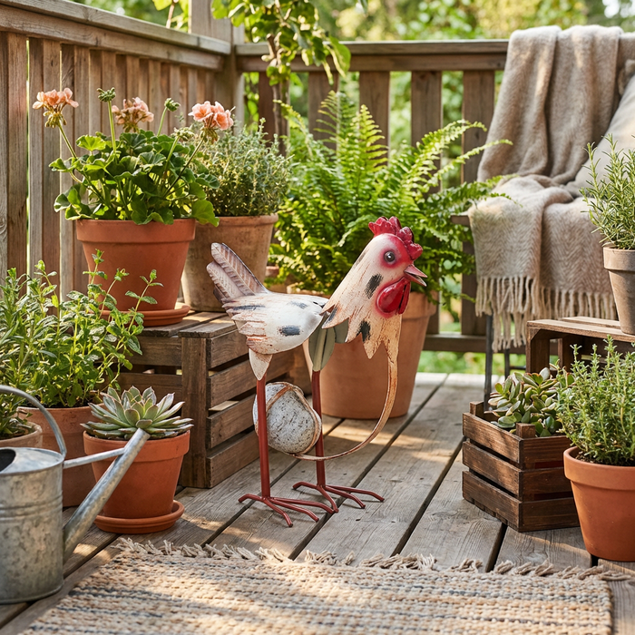 ROCKIN HEN - METAL GARDEN FEATURE
