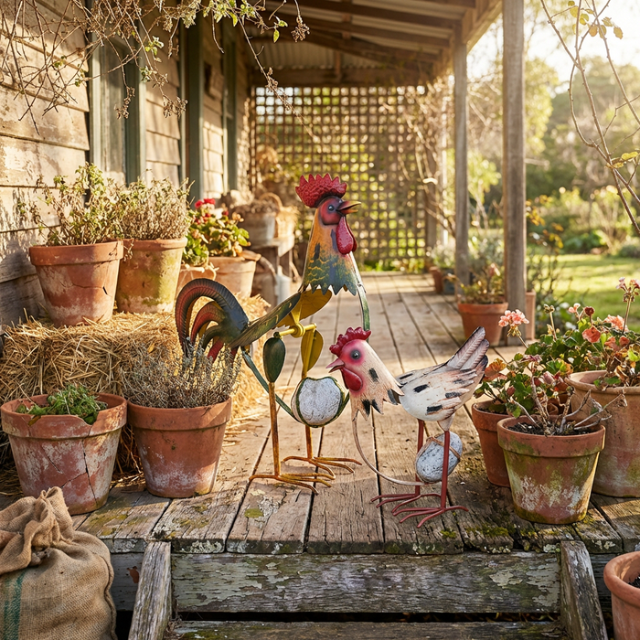 ROCKIN HEN - METAL GARDEN FEATURE