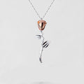 Rose Pendant Necklace Rose Gold & Silver Necklace MelodyNecklace