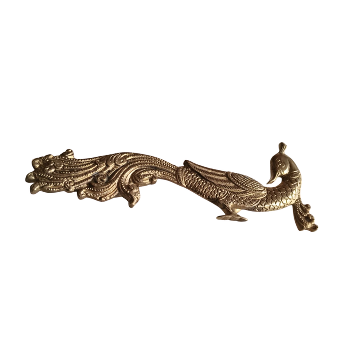 Royal Brass Peacock Door Knocker – Handcrafted Antique Entrance Decor   Brass Artwork