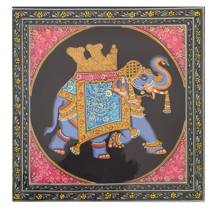 Royal Indian Elephant Miniature Painting   Paintings