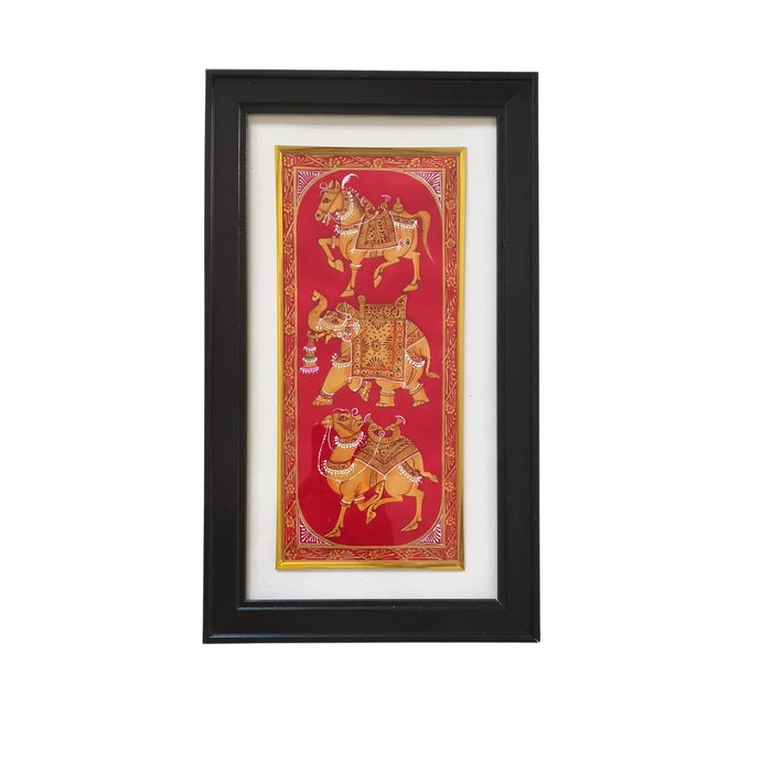 Royal Procession in Gilded Splendor Miniature Painting   Paintings