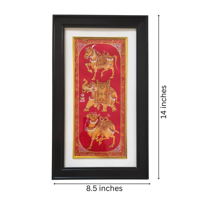 Royal Procession in Gilded Splendor Miniature Painting   Paintings