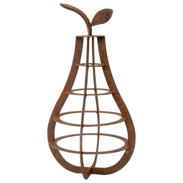 RUSTIC METAL PEAR FRUIT ART ORNAMENT