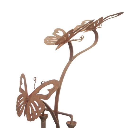 RUSTY BUTTERFLIES ROCKING TOPIARY WITH BALL