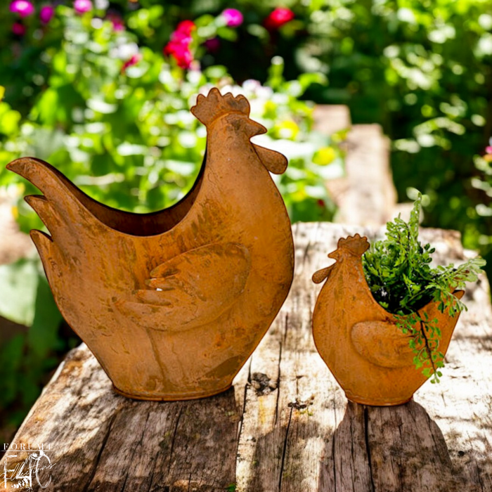 RUSTY CHOOK PLANTER PAIR