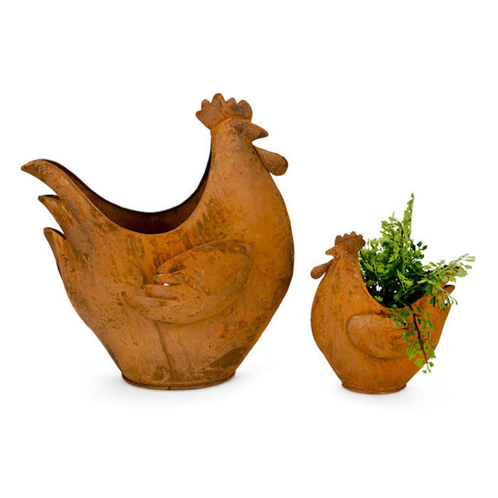 RUSTY CHOOK PLANTER PAIR