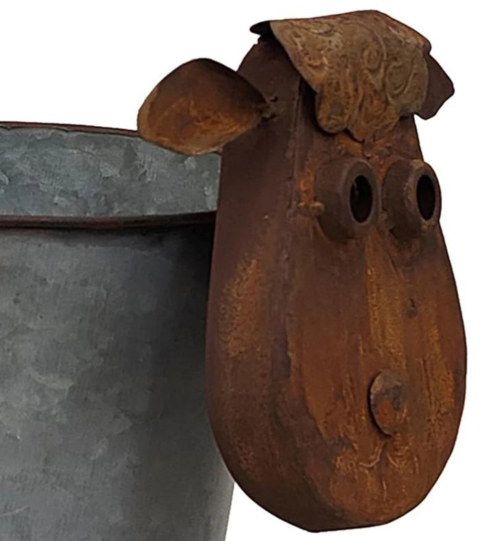 RUSTY & GALVANIZED SHEEPY PLANTER
