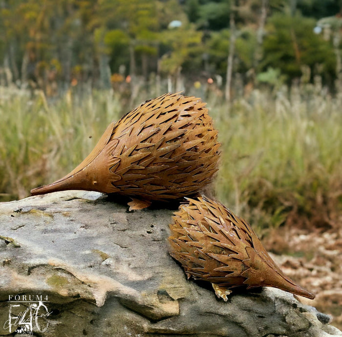 RUSTY METAL ECHIDNA MUM & BABY