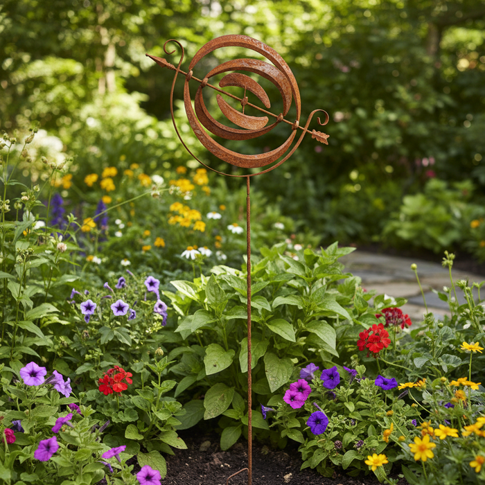 RUSTY ORB WIND SPINNER