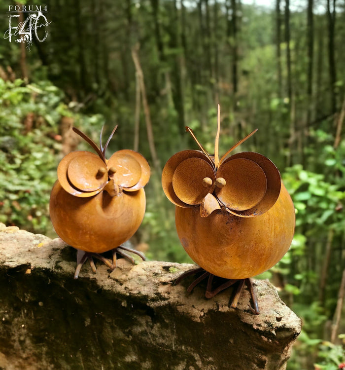 RUSTY ROUND BIRDS PAIR